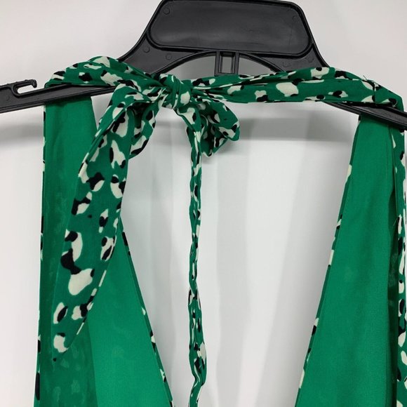 Honey Punch Dress Green Halter Neck Sleeveless Ruched - Picture 9 of 12